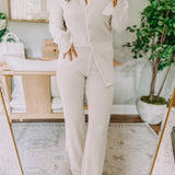 Outer Banks Cream Textured Pants