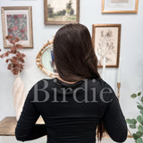 BIRDIE Essential Cropped Long Sleeve Top in Black