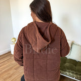 BIRDIE Aspen Quilted Snap Pullover in Washed Cocoa