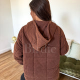 BIRDIE Aspen Quilted Snap Pullover in Washed Cocoa