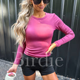 BIRDIE AirSkin Long Sleeve Top in Sangria
