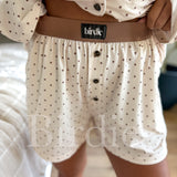 BIRDIE Butter Bliss Lounge Set in Vanilla Latte Dot (SOLD AS SET)