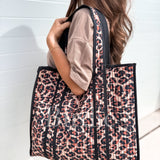 BIRDIE Quilted Tote Bag in Leopard