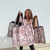 BIRDIE Quilted Tote Bag in Leopard