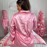 BIRDIE After Dark Satin Set in Pink Party Leopard