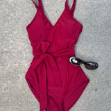 Deep Red One-Piece Swimsuit
