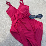 Deep Red One-Piece Swimsuit