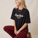 Santa Don't Be Cheap Black Boxy Tee