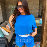 BIRDIE Tee Boxer Short Set in Royal Tide (Sold as Set)