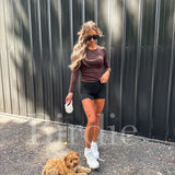 BIRDIE AirSkin Long Sleeve Top in Espresso
