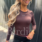 BIRDIE AirSkin Long Sleeve Top in Espresso