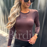 BIRDIE AirSkin Long Sleeve Top in Espresso