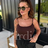 BIRDIE AirSkin Cami with Built in Bra in Espresso