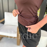 BIRDIE AirSkin Cami with Built in Bra in Espresso