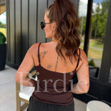 BIRDIE AirSkin Cami with Built in Bra in Espresso