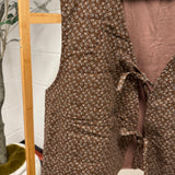 Darleen Dark Mahogany Floral Print Padded Vest IN STORE