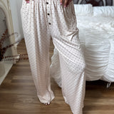 BIRDIE Butter Bliss Lounge Pants in Vanilla Latte Dot
