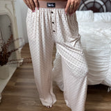 BIRDIE Butter Bliss Lounge Pants in Vanilla Latte Dot