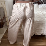BIRDIE Butter Bliss Lounge Pants in Vanilla Latte Dot