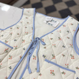 Spring Has Sprung Cream Floral Quilted Vest with Front Ties