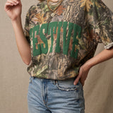 Festive Vintage Wood Camo Heavy Tee