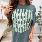 Faith Over Fear Graphic Tee on Blue Spruce