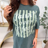 Faith Over Fear Graphic Tee on Blue Spruce