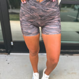 BIRDIE Crossover Biker Shorts in Smoked Oak Camo
