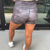 BIRDIE Crossover Biker Shorts in Smoked Oak Camo