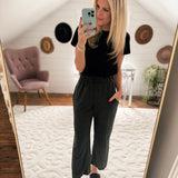 Charcoal Ribbed Retreat Pants