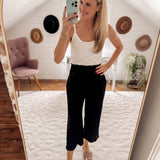 Black Ribbed Retreat Pants