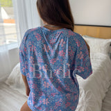 BIRDIE Tee Boxer Short Set in Bluebell Blush (Sold as Set)