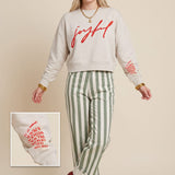 Joyful Ivory Crop Sweatshirt