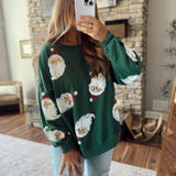 Hunter Green Santa Baby Sequin Pullover