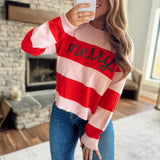Pink & Red Wrapped in Merry Sweater