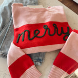 Pink & Red Wrapped in Merry Sweater
