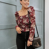 Sandra Wine Smocked Corset Top