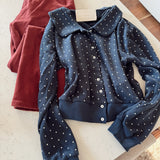 Midnight Virelle Waffle Cardigan