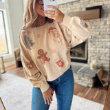 Beige Vintage Holiday Graphic Sweatshirt
