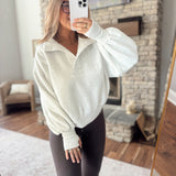 White Melange Hayes Pullover