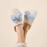 Betty Bow Light Blue Fuzzy Slippers