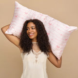 Striped Bows Holiday Satin Pillowcase - King IN STORE
