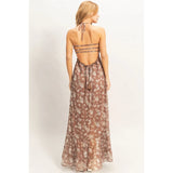Brown Blooming Beauty Maxi Dress