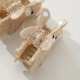 Petite Beige Teddy Bear Claw Clip