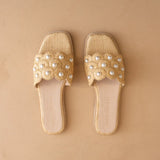 Natural Raffia Cathleen Pearl Sandals