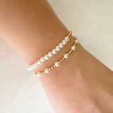 Pearls & Gold Stretch Bracelets (2)