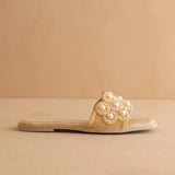 Natural Raffia Cathleen Pearl Sandals