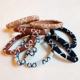 Bow Patterned Hair Ties Set (8)