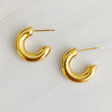 Gold Smaller Polished Hoop Earrings