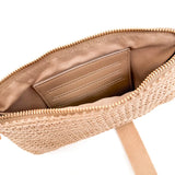 Noa Cream Raffia Clutch Card Wristlet
